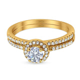 Two Piece Round Natural Stone Ring