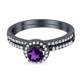 Two Piece Round Natural Stone Ring