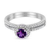 Two Piece Round Natural Stone Ring