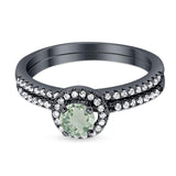 Two Piece Round Natural Stone Ring