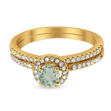 Two Piece Round Natural Stone Ring