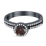 Two Piece Round Natural Stone Ring