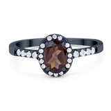 Art Deco Oval Natural Stone Wedding Ring