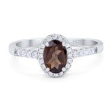 Art Deco Oval Natural Stone Wedding Ring