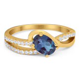 Oval Natural Stone Split Shank Ring