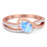 Oval Natural Stone Split Shank Ring