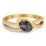 Oval Natural Stone Split Shank Ring