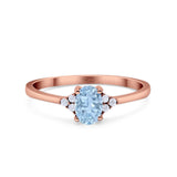 Vintage Style Oval Natural Stone Trillium Ring