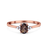 Vintage Style Oval Natural Stone Trillium Ring