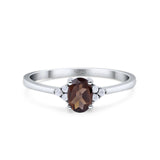 Vintage Style Oval Natural Stone Trillium Ring