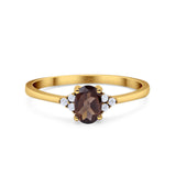 Vintage Style Oval Natural Stone Trillium Ring
