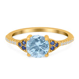 Art Deco Round Natural Stone Cluster Ring