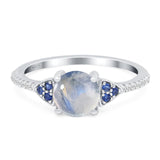 Art Deco Round Natural Stone Cluster Ring