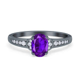Art Deco Oval Natural Stone Wedding Ring