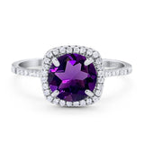 Art Deco Round Natural Stone Wedding Ring