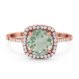 Art Deco Round Natural Stone Wedding Ring