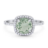 Art Deco Round Natural Stone Wedding Ring