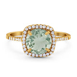 Art Deco Round Natural Stone Wedding Ring