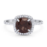 Art Deco Round Natural Stone Wedding Ring