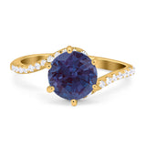 Art Deco Round Natural Stone Twisted Ring