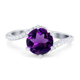 Art Deco Round Natural Stone Twisted Ring