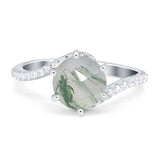 Art Deco Round Natural Stone Twisted Ring