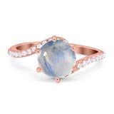 Art Deco Round Natural Stone Twisted Ring