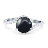 Art Deco Round Natural Stone Twisted Ring