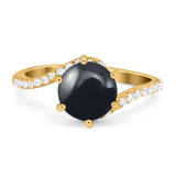 Art Deco Round Natural Stone Twisted Ring