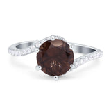 Art Deco Round Natural Stone Twisted Ring