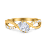 Oval Natural Stone Infinity Twisted Ring