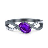  Oval Natural Stone Infinity Twisted Ring