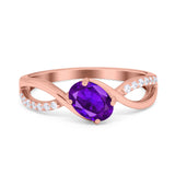  Oval Natural Stone Infinity Twisted Ring
