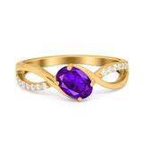 Oval Natural Stone Infinity Twisted Ring
