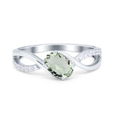 Oval Natural Stone Infinity Twisted Ring