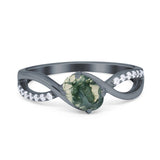  Oval Natural Stone Infinity Twisted Ring