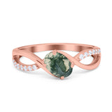  Oval Natural Stone Infinity Twisted Ring