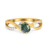 Oval Natural Stone Infinity Twisted Ring