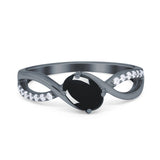  Oval Natural Stone Infinity Twisted Ring