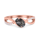  Oval Natural Stone Infinity Twisted Ring