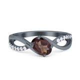  Oval Natural Stone Infinity Twisted Ring