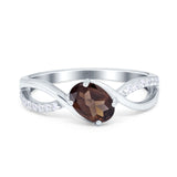  Oval Natural Stone Infinity Twisted Ring