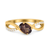  Oval Natural Stone Infinity Twisted Ring