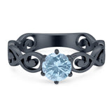 Round Natural Stone Solitaire Ring