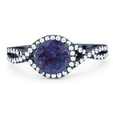 Round Natural Stone Twisted Ring