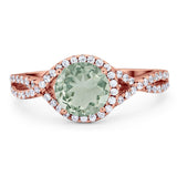 Round Natural Stone Twisted Ring