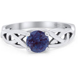 Vintage Style Round Natural Stone Trinity Ring