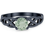 Vintage Style Round Natural Stone Trinity Ring