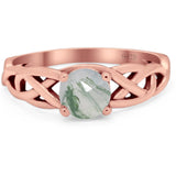 Vintage Style Round Natural Stone Trinity Ring