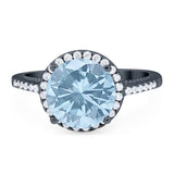 Art Deco Round Natural Stone Halo Ring